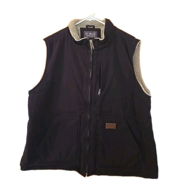 Forge Canvas Vest Sherpa Lined Full Zip Duck Warm Winter Vest 2X Purple Womens - Picture 1 of 7